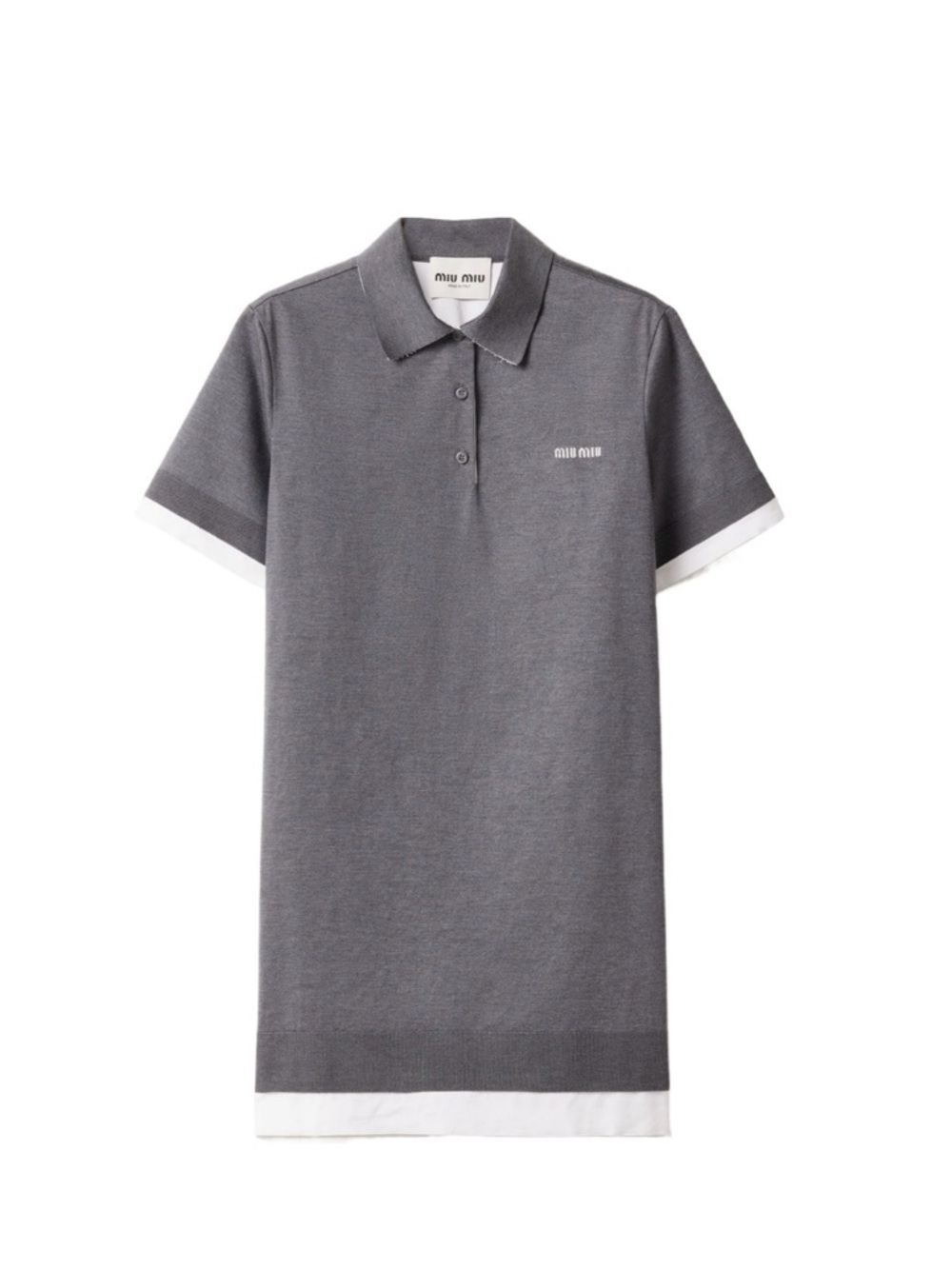 Miu Miu Gray Polo with White Trim